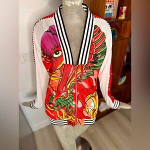 Adidas x Rita Ora Women's RARE Colorful Dragon Print Jacket. Size Small